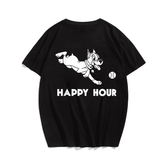 Happy Hour Funny Dog Park T-Shirt for Pet Lovers, Plus Size T-shirt for Big & Tall Man