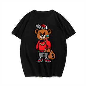 Pirate Bear T-Shirt, Plus Size T-shirt for Men