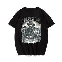 Vintage Western Cowboy T-Shirt, Men Plus Size Oversize T-shirt for Big & Tall Man