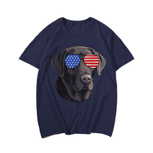 Dog Lovers Graphic Tees Cool Dog With Sunglasses USA T-Shirt, Plus Size Oversize T-shirt for Big & Tall Man