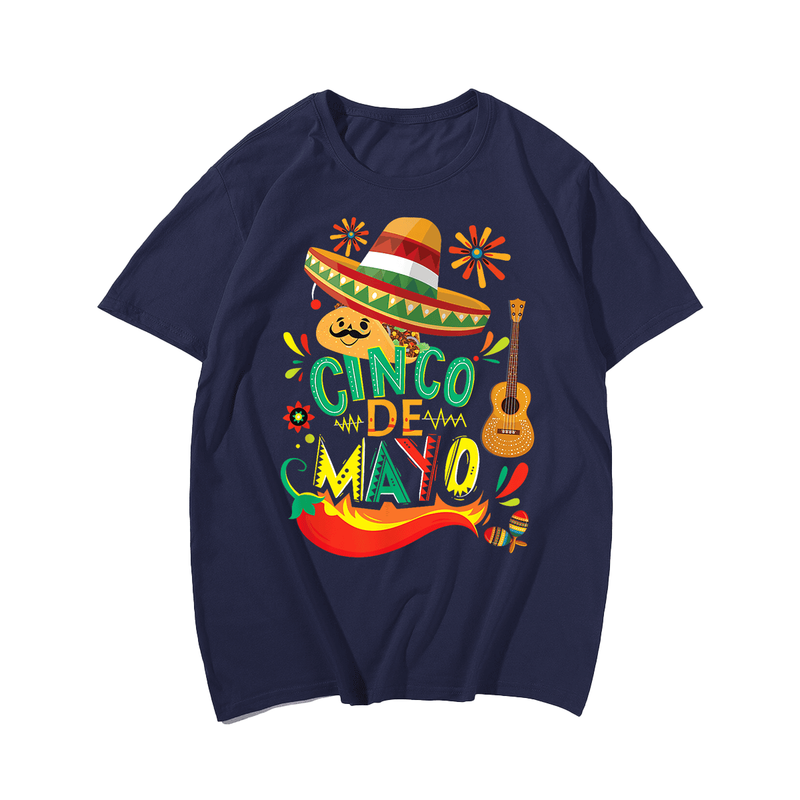 Cinco de mayo Fiesta Funny Camisa 5 de mayo Viva Mexico T-Shirt, Plus Size T-shirt for Big & Tall Man