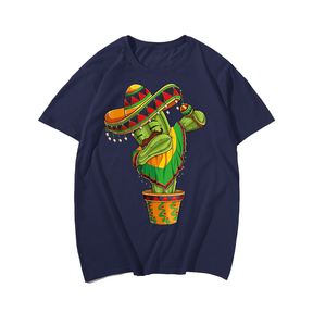 Dabbing Cactus Mexican poncho Men T-Shirt, Plus Size T-shirt for Big & Tall Man