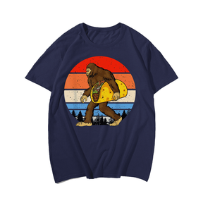 Bigfoot Hold A Taco Men Plus Size T-Shirt for Big & Tall
