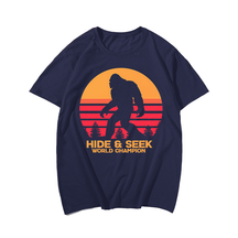 Big Foot Hide & Seek T-Shirt, Plus Size Oversize T-shirt for Big & Tall Man