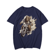Bigfoot Motorcycle T-Shirt, Men Plus Size T-shirt for Big & Tall