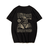 Horror Vintage Return Halloween T-Shirt, Plus Size Oversize T-shirt for Big & Tall Man