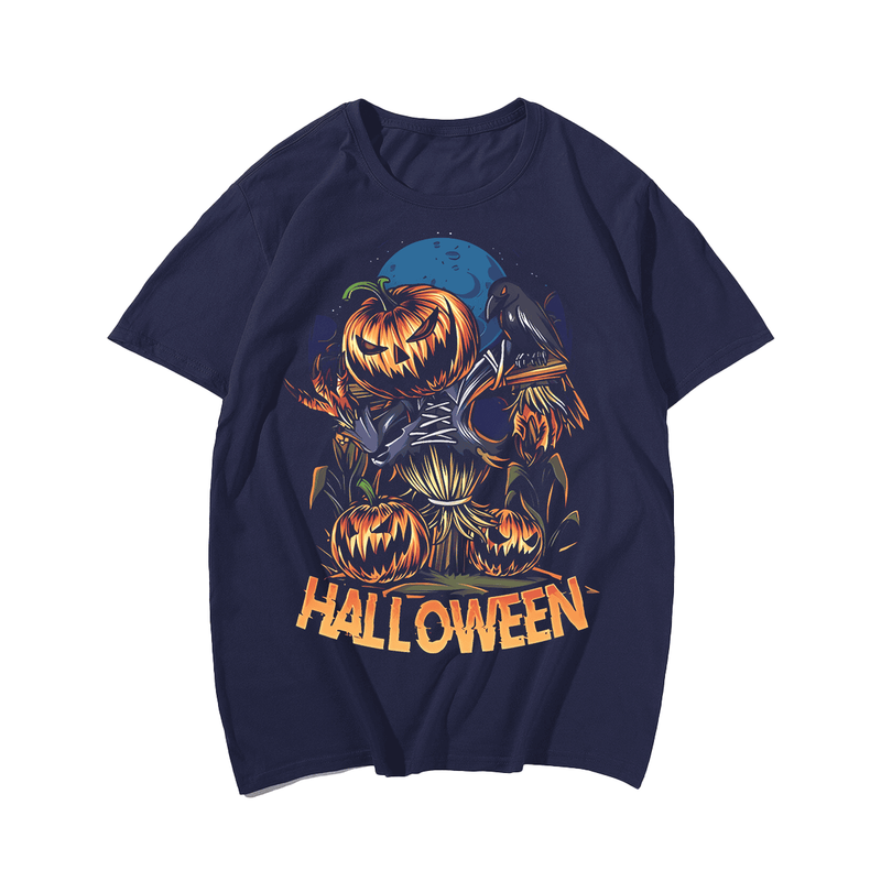 Horror Halloween T-Shirt, Plus Size Oversize T-shirt for Big & Tall Man