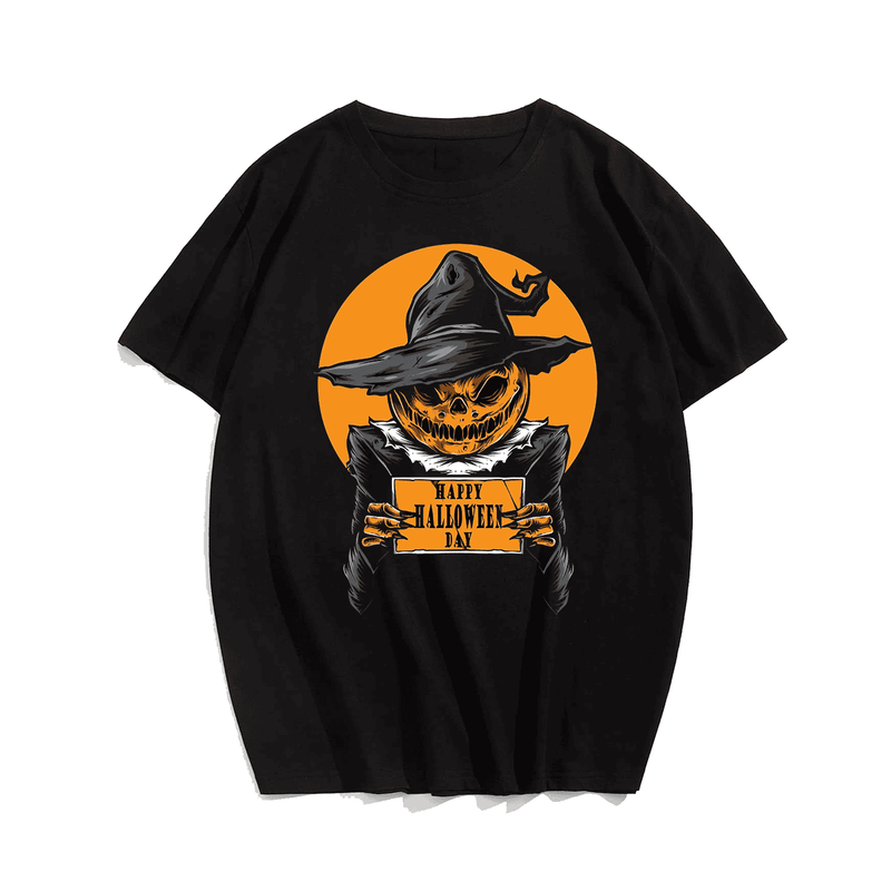 Happy Halloween 5# Men T-Shirt, Plus Size Oversize T-shirt for Big & Tall Man