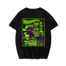 Horror Vintage Horrorfest Halloween T-Shirt, Plus Size Oversize T-shirt for Big & Tall Man