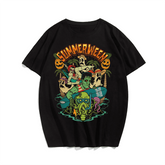 Summerween Halloween T-Shirt, Plus Size Oversize T-shirt for Big & Tall Man