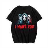 I Want You Halloween T-Shirt, Plus Size Oversize T-shirt for Big & Tall Man