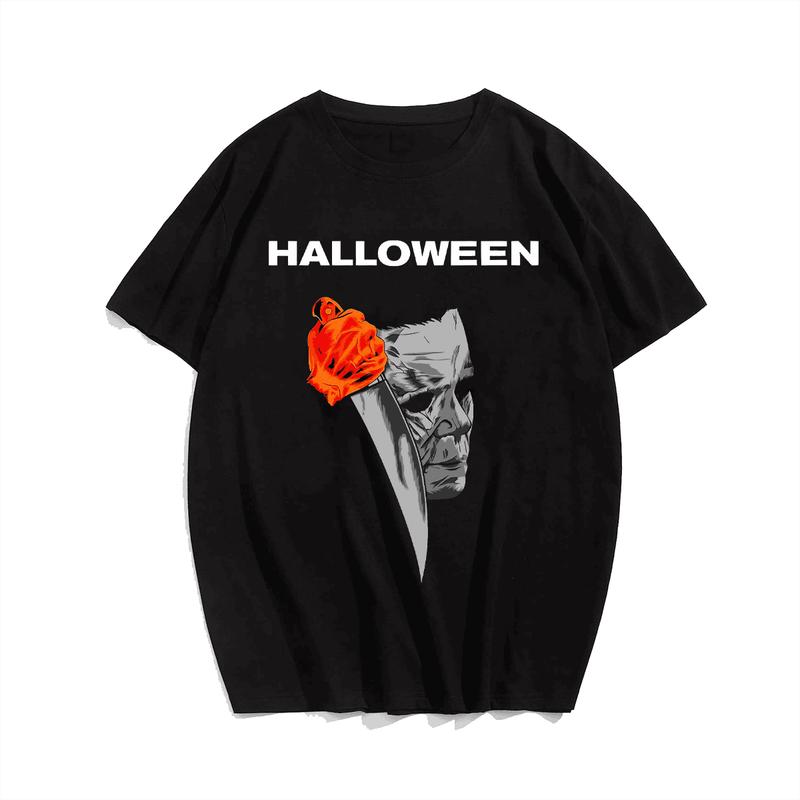 Killer Halloween Men T-Shirt, Plus Size Oversize T-shirt for Big & Tall Man