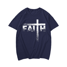 FAITH Men T-Shirt, Plus Size Oversize T-shirt for Big & Tall Man