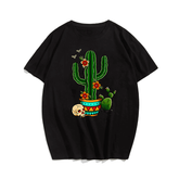 Cactus T-Shirt, Men Plus Size Oversize T-shirt for Big & Tall Man