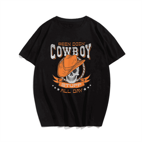 Been Doing Cowboy T-Shirt, Men Plus Size Oversize T-shirt for Big & Tall Man