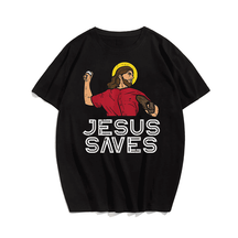 Esus Saves Baseball Men T-Shirt, Plus Size Oversize T-shirt for Big & Tall Man