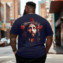 Jesus God cross Christian Colorful Artwork Christian Faith T-Shirt Plus Size Men T-Shirt