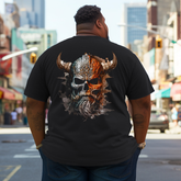 Men's viking warrior skull Plus Size T-Shirt