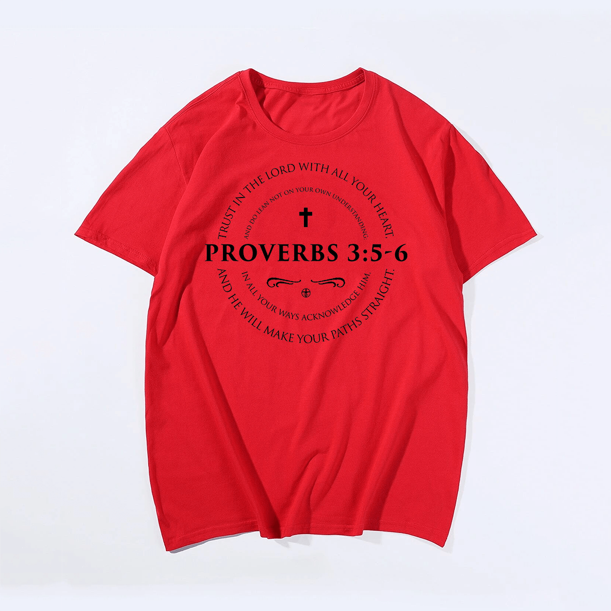 Proverbs 3:5-6 Men Plus Size Oversize T-shirt for Big & Tall Man