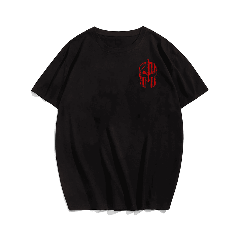 Red Warrior Skull Banner Plus Size T-Shirt