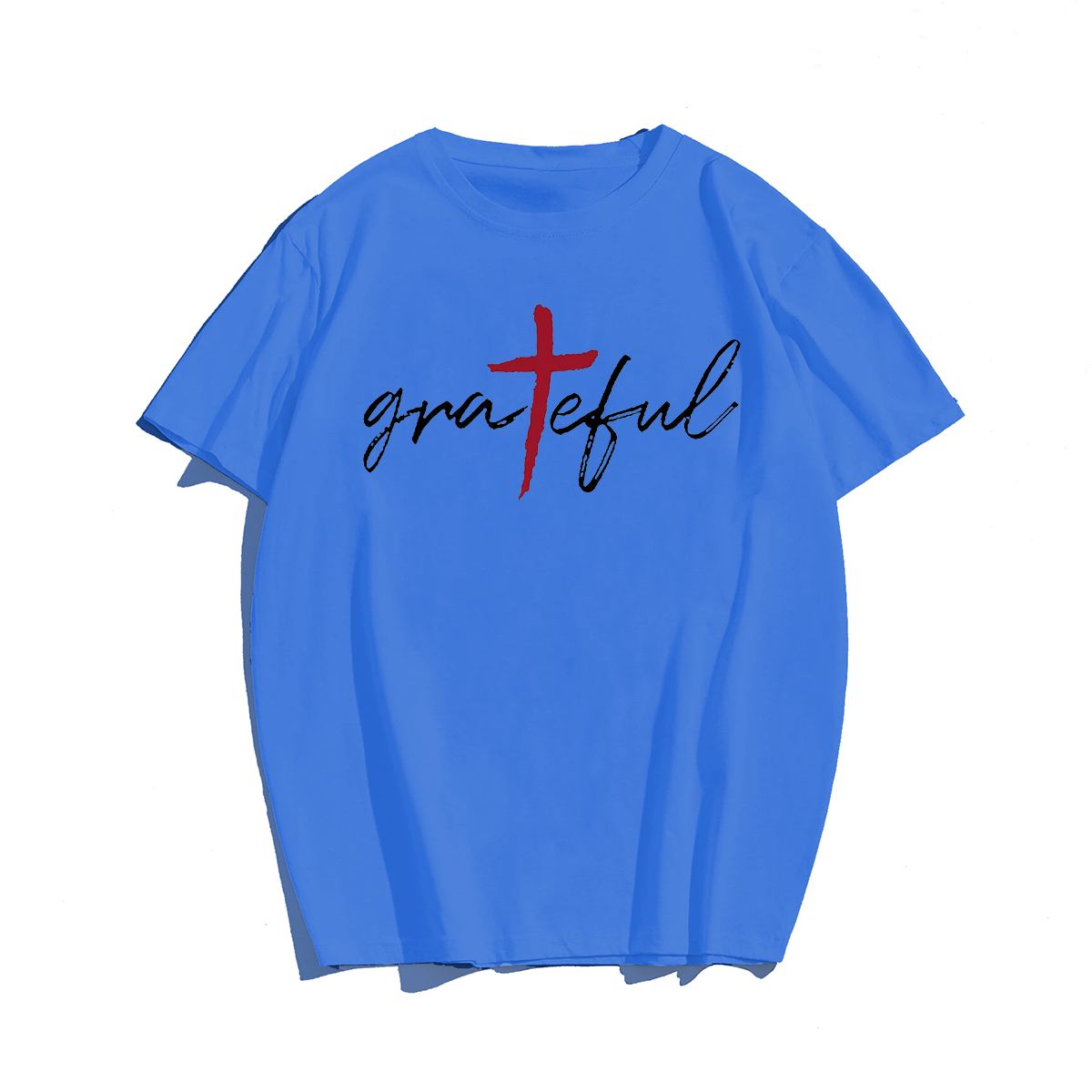 Grateful, Men Plus Size Oversize T-shirt for Big & Tall Man