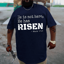 He Is Not Here Has Risen Mark 16:6 Plus Size T-shirt