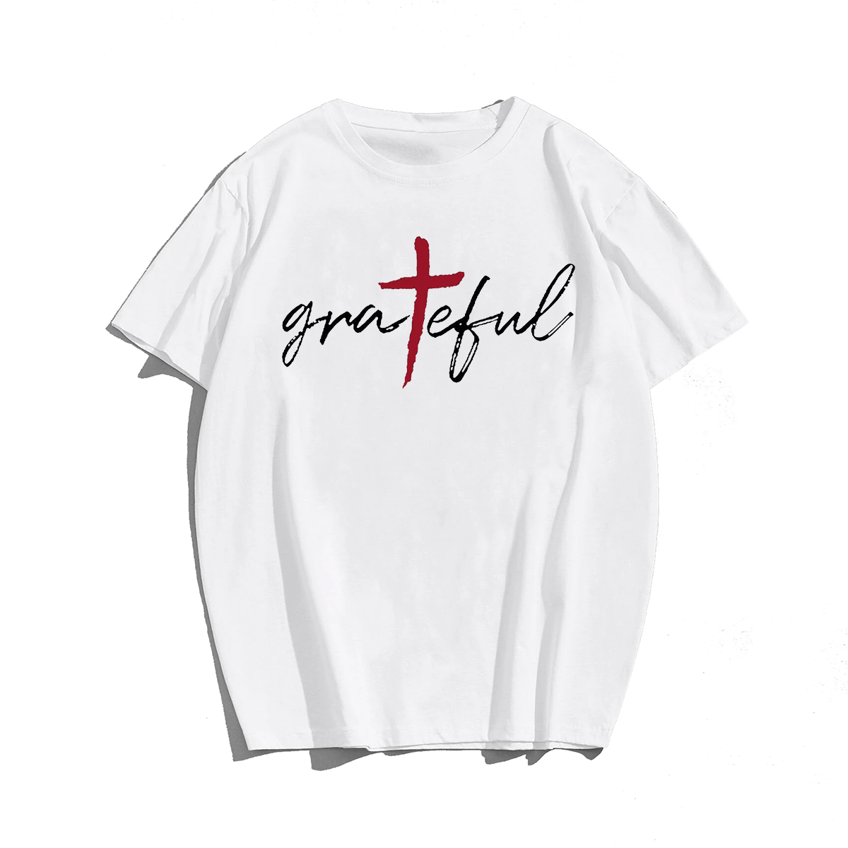 Grateful, Men Plus Size Oversize T-shirt for Big & Tall Man