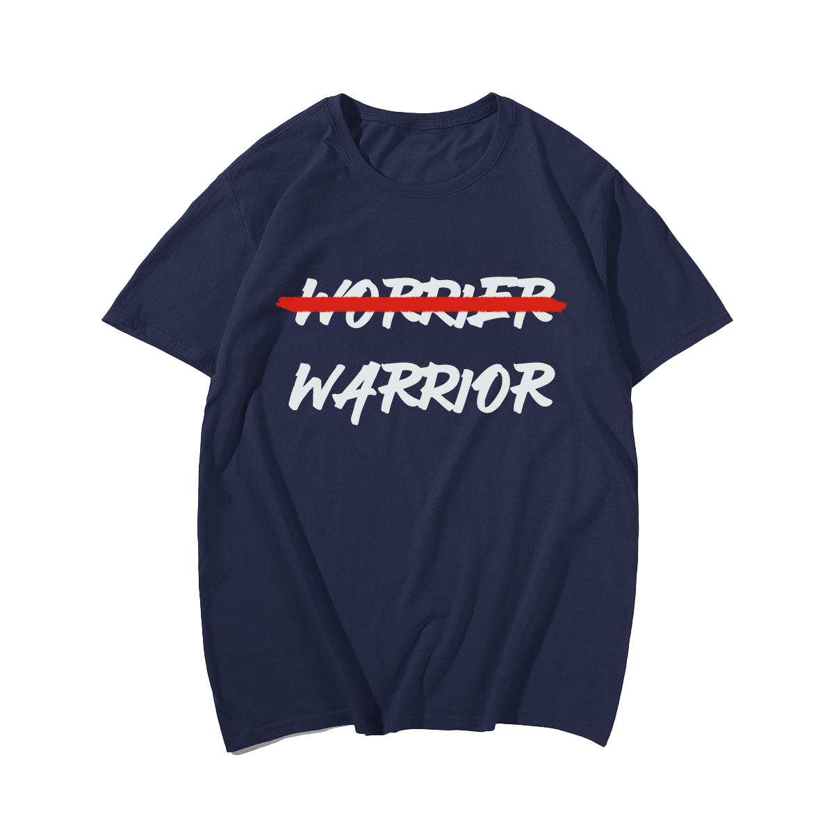 Warrior Not Worrier T-shirt for Men, Oversize Plus Size Big & Tall Man Clothing