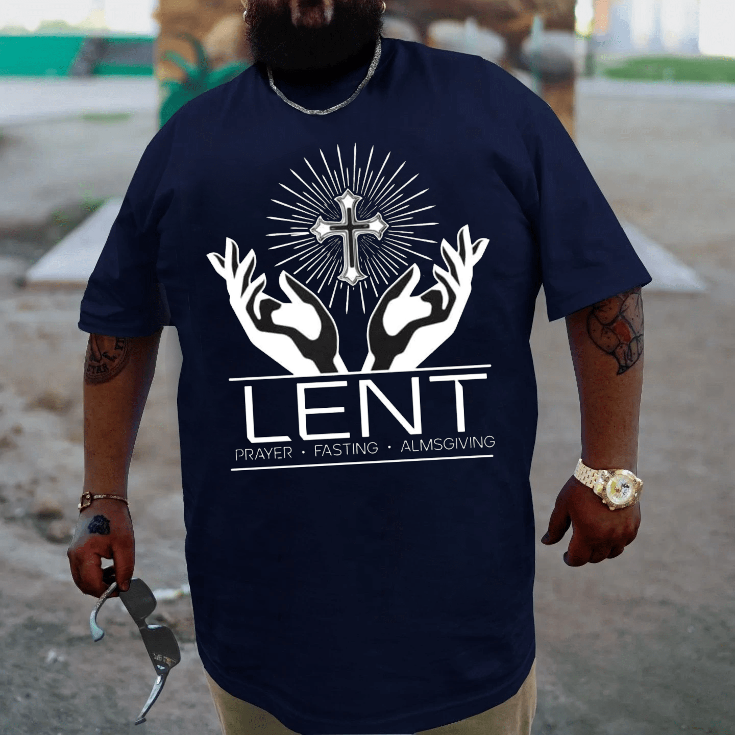 Lent Prayer Fasting Almsgiving Plus Size T-shirt