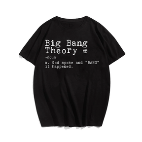 Big Bang Theory, Creative Men Plus Size Oversize T-shirt for Big & Tall Man