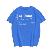 Big Bang Theory, Creative Men Plus Size Oversize T-shirt for Big & Tall Man