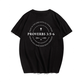 Proverbs 3:5-6 Men Plus Size Oversize T-shirt for Big & Tall Man