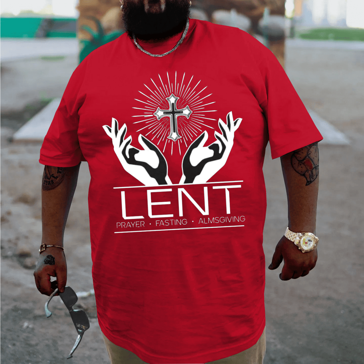 Lent Prayer Fasting Almsgiving Plus Size T-shirt