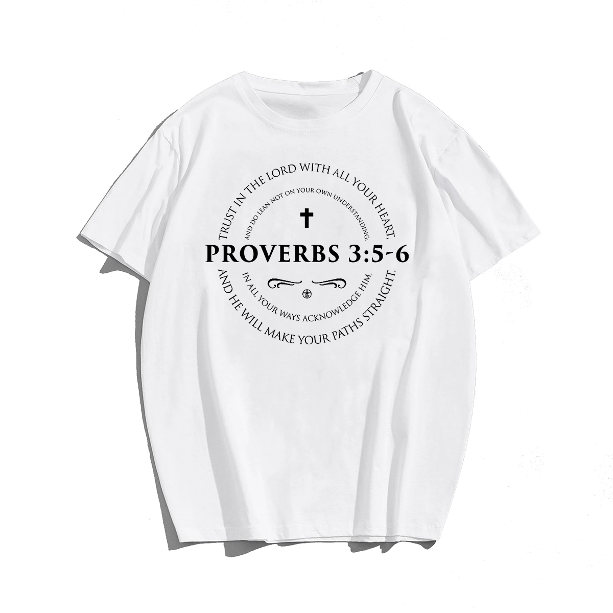 Proverbs 3:5-6 Men Plus Size Oversize T-shirt for Big & Tall Man