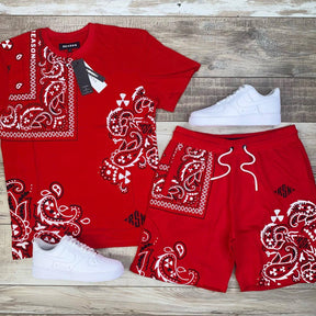 Short Sleeve Fashion Casual Print  Shorts Big Size Sets